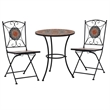 vidaXL 3 Piece Steel Small Bistro Set in Gray/Terracotta