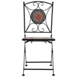 vidaXL 3 Piece Steel Small Bistro Set in Gray/Terracotta