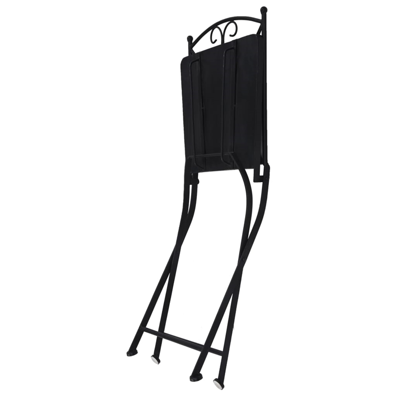 vidaXL 3 Piece Steel Small Bistro Set in Gray/Terracotta