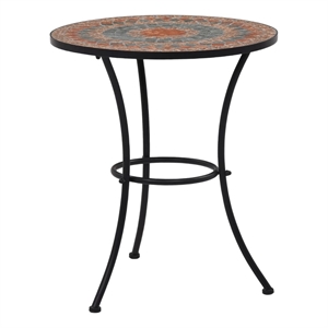 vidaXL 3 Piece Steel Small Bistro Set in Gray/Terracotta