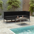 vidaXL 3 Piece Steel Furniture Set in Black
