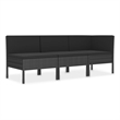 vidaXL 3 Piece Steel Furniture Set in Black
