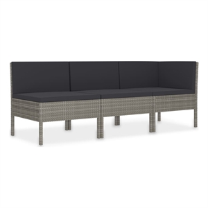 vidaXL 3 Piece Garden Furniture Set in Gray/Anthracite