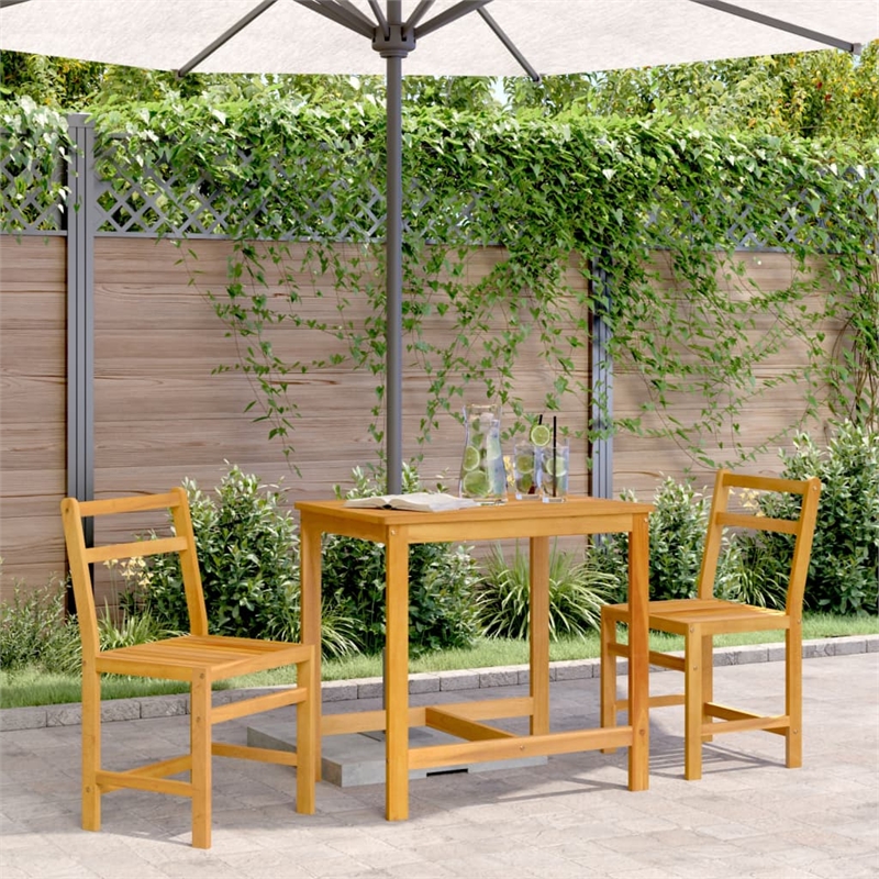 vidaXL Solid Acacia Wood Small Furniture Set in Natural