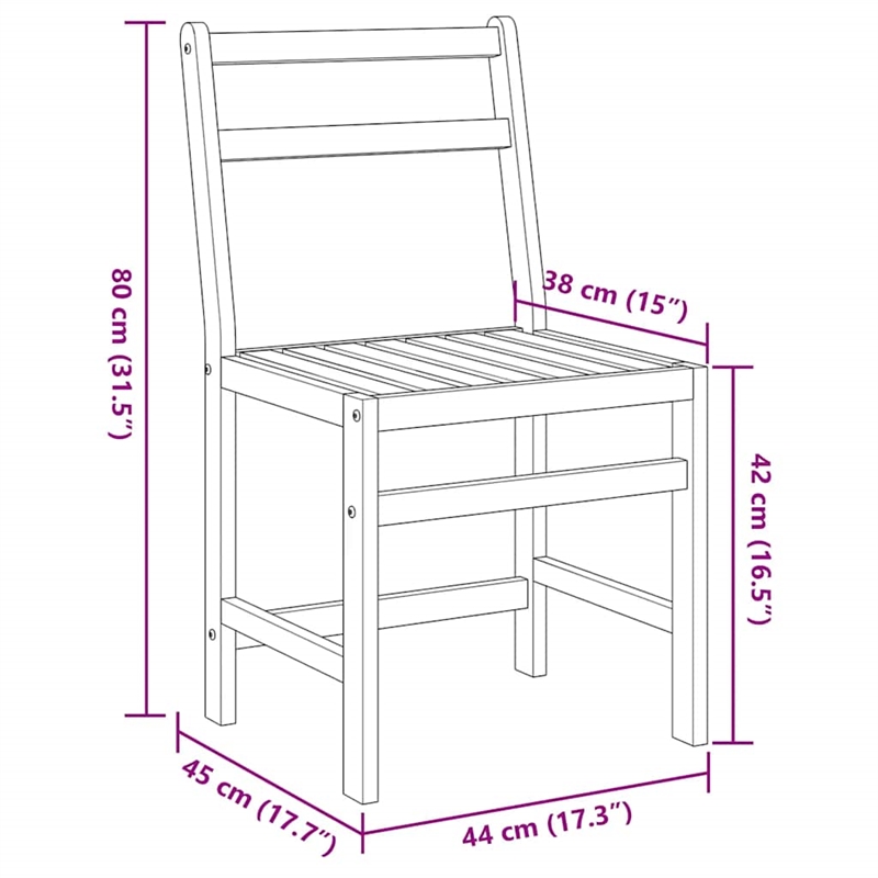 vidaXL Solid Acacia Wood Small Furniture Set in Natural