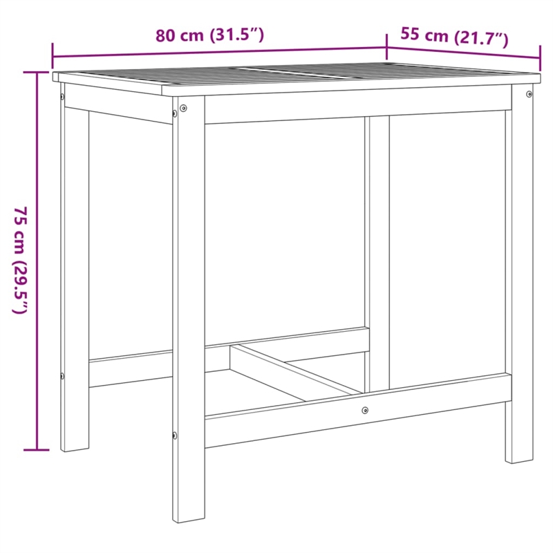 vidaXL Solid Acacia Wood Small Furniture Set in Natural