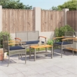 vidaXL 4 Piece Solid Acacia Wood Standard Lounge Set in Gray