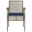vidaXL 4 Piece Solid Acacia Wood Standard Lounge Set in Gray