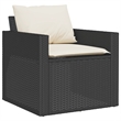 vidaXL 4 Piece Steel Sofa Set in Black/Cream