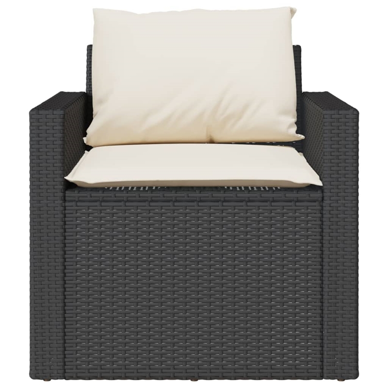 vidaXL 4 Piece Steel Sofa Set in Black/Cream