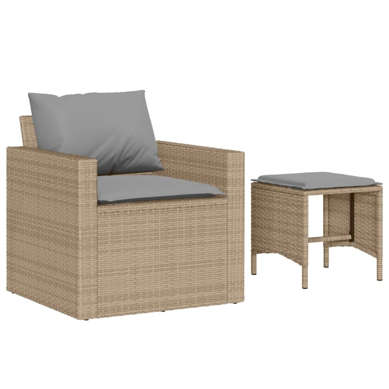 vidaXL 4 Piece Steel Sofa Set in Gray/Beige