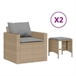 vidaXL 4 Piece Steel Sofa Set in Gray/Beige