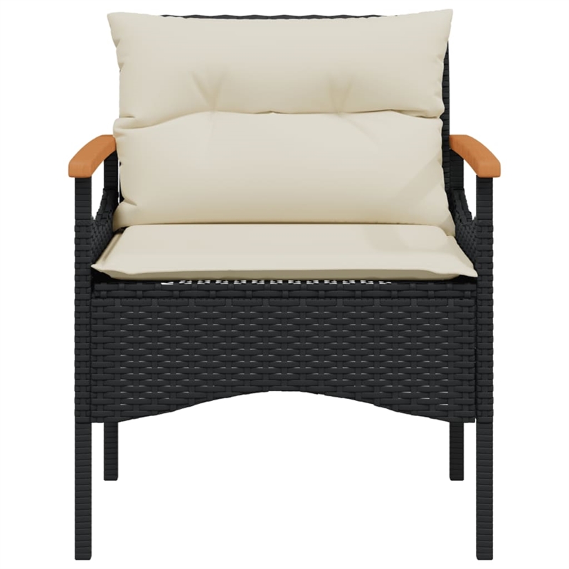 vidaXL 4 Piece Steel Sofa Set in Black