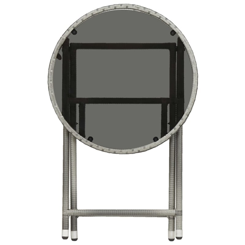 vidaXL Poly Rattan Small Bistro Set in Gray