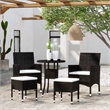 vidaXL 5 Piece Poly Rattan Small Garden Lounge Set in Black/White/Cream