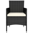 vidaXL 5 Piece Poly Rattan Small Garden Lounge Set in Black/White/Cream