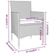 vidaXL 5 Piece Poly Rattan Small Garden Lounge Set in Black/White/Cream