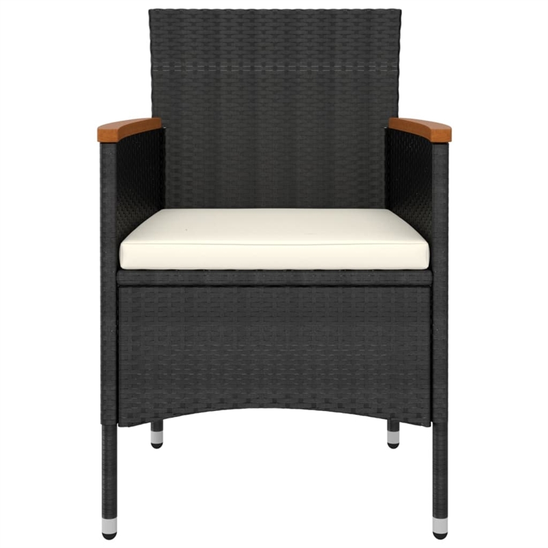 vidaXL 5 Piece Poly Rattan Garden Lounge Set in Black/White/Cream