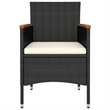 vidaXL 5 Piece Poly Rattan Garden Lounge Set in Black/White/Cream