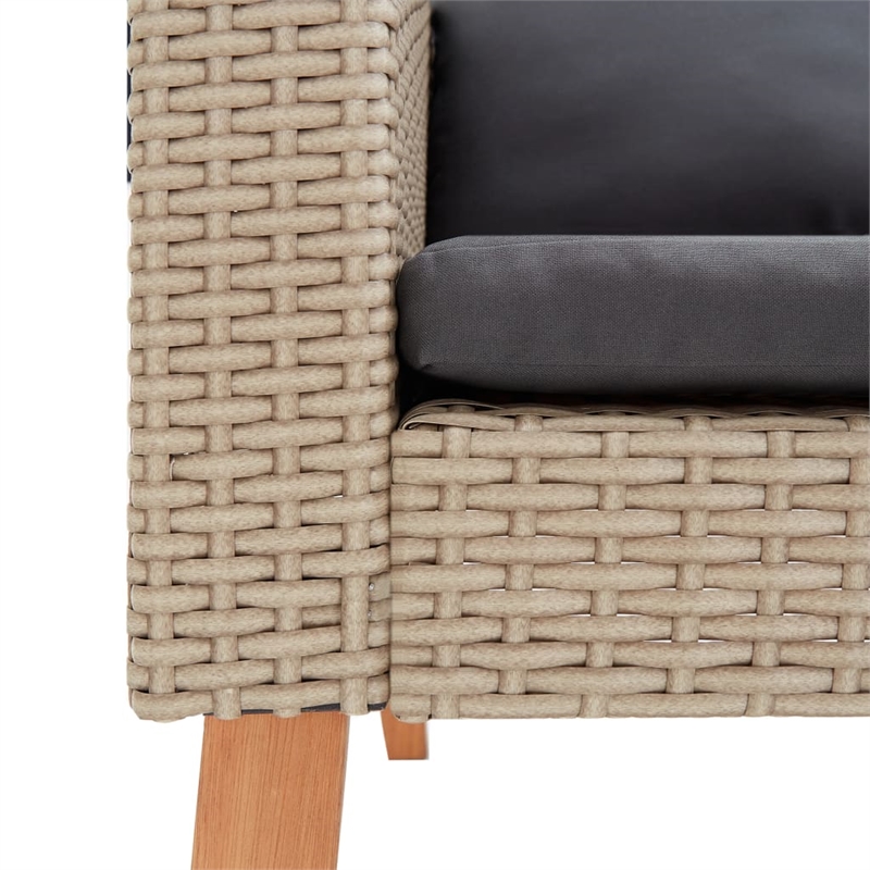 vidaXL 2 Piece Poly Rattan Garden Furniture Set in Anthracite/Beige