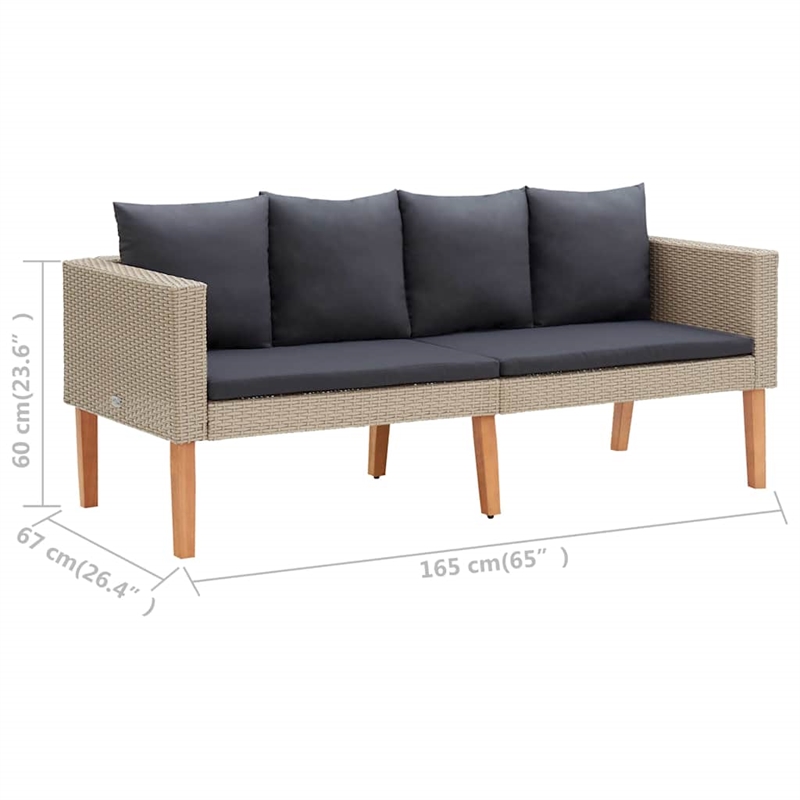 vidaXL 2 Piece Poly Rattan Garden Furniture Set in Anthracite/Beige