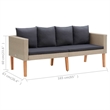 vidaXL 2 Piece Poly Rattan Garden Furniture Set in Anthracite/Beige