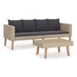 vidaXL 2 Piece Poly Rattan Garden Furniture Set in Anthracite/Beige