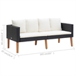 vidaXL 3 Piece Poly Rattan Garden Furniture Set