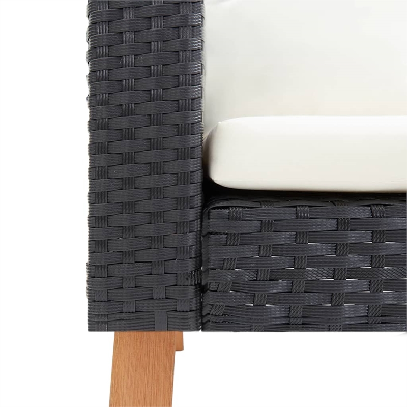 vidaXL 3 Piece Poly Rattan Garden Furniture Set