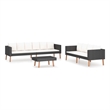 vidaXL 3 Piece Poly Rattan Garden Furniture Set