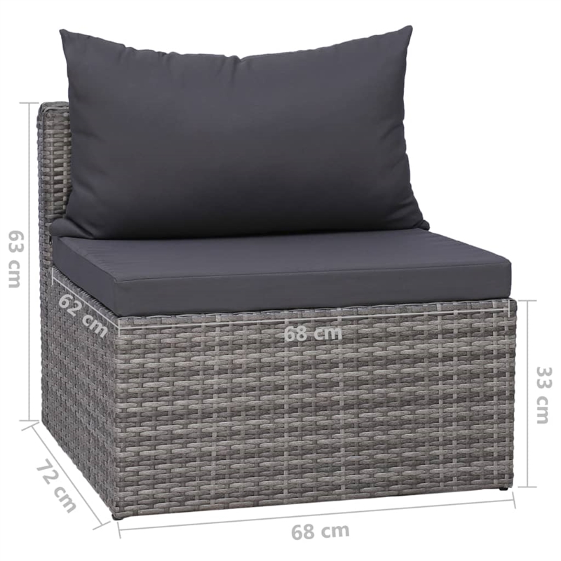 vidaXL 9 Piece Steel Garden Lounge Set in Gray