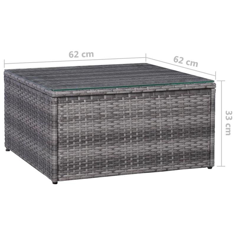 vidaXL 9 Piece Steel Garden Lounge Set in Gray