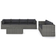 vidaXL 9 Piece Steel Garden Lounge Set in Gray
