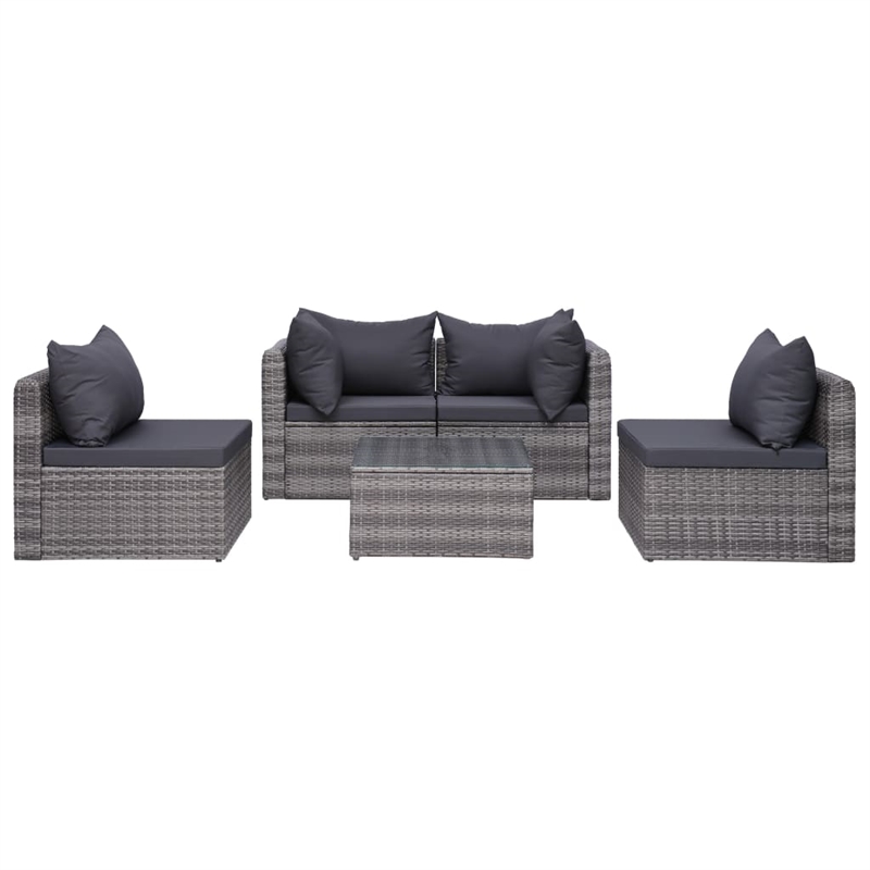 vidaXL 9 Piece Steel Garden Lounge Set in Gray