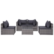 vidaXL 9 Piece Steel Garden Lounge Set in Gray