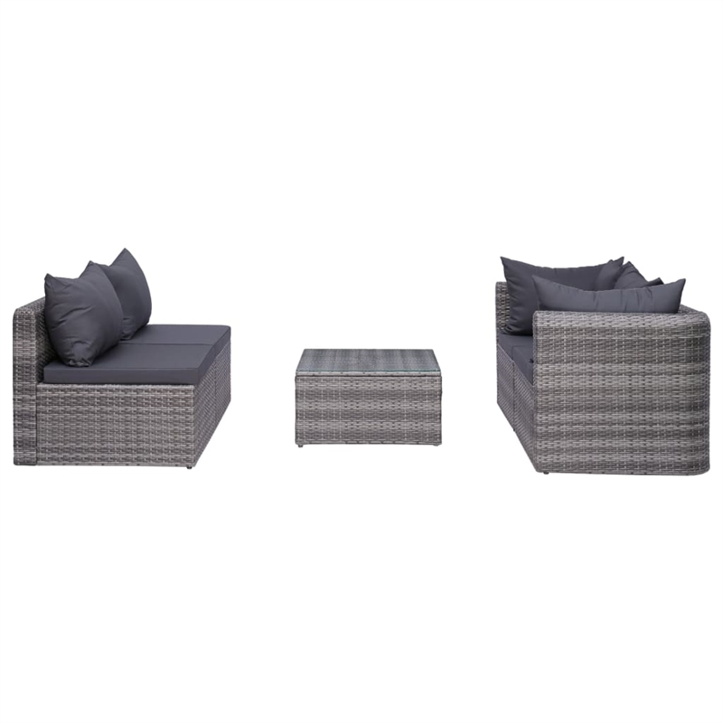 vidaXL 9 Piece Steel Garden Lounge Set in Gray