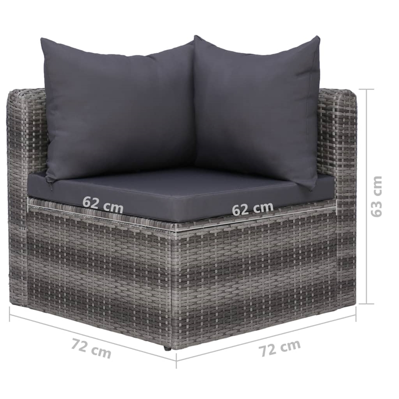 vidaXL 9 Piece Steel Garden Lounge Set in Gray