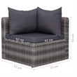 vidaXL 9 Piece Steel Garden Lounge Set in Gray