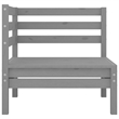 vidaXL 3 Piece Wood Small Garden Lounge Set in Gray