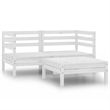 vidaXL 3 Piece Wood Large Garden Lounge Set in White