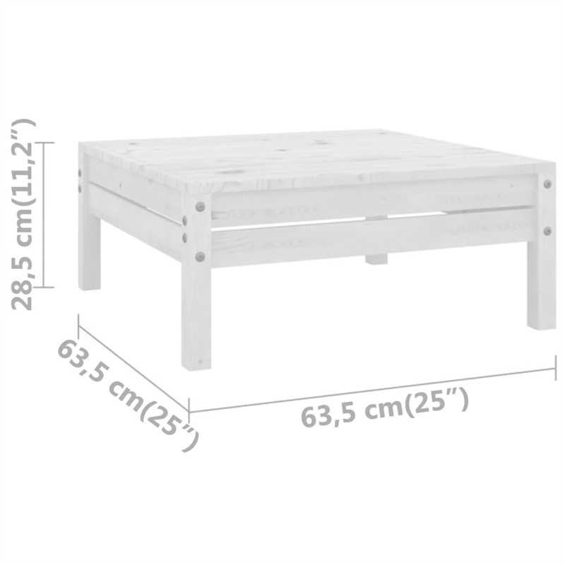 vidaXL 3 Piece Wood Large Garden Lounge Set in White