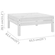 vidaXL 3 Piece Wood Large Garden Lounge Set in White