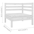 vidaXL 3 Piece Wood Large Garden Lounge Set in White