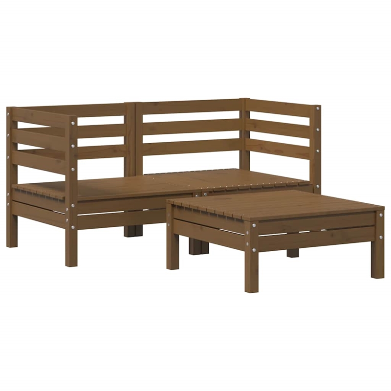 vidaXL Wood Small Garden Lounge Set in Brown