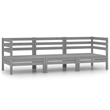 vidaXL 3 Piece Wood Small Garden Lounge Set in Gray