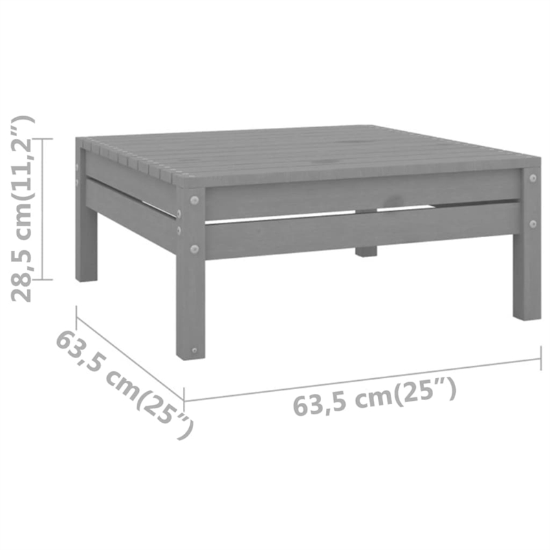vidaXL 3 Piece Wood Small Garden Lounge Set in Gray