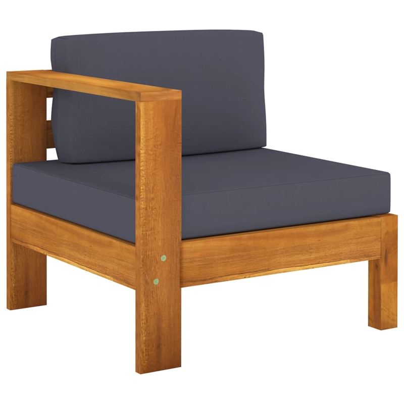 vidaXL Solid Acacia Wood Sofa in Gray