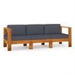 vidaXL Solid Acacia Wood Sofa in Gray