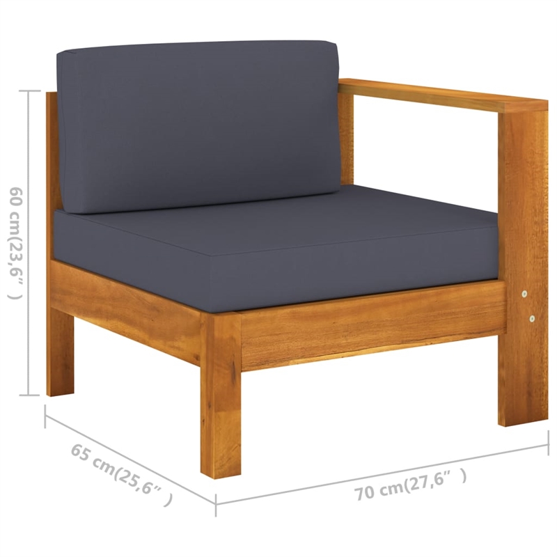 vidaXL Solid Acacia Wood Sofa in Gray