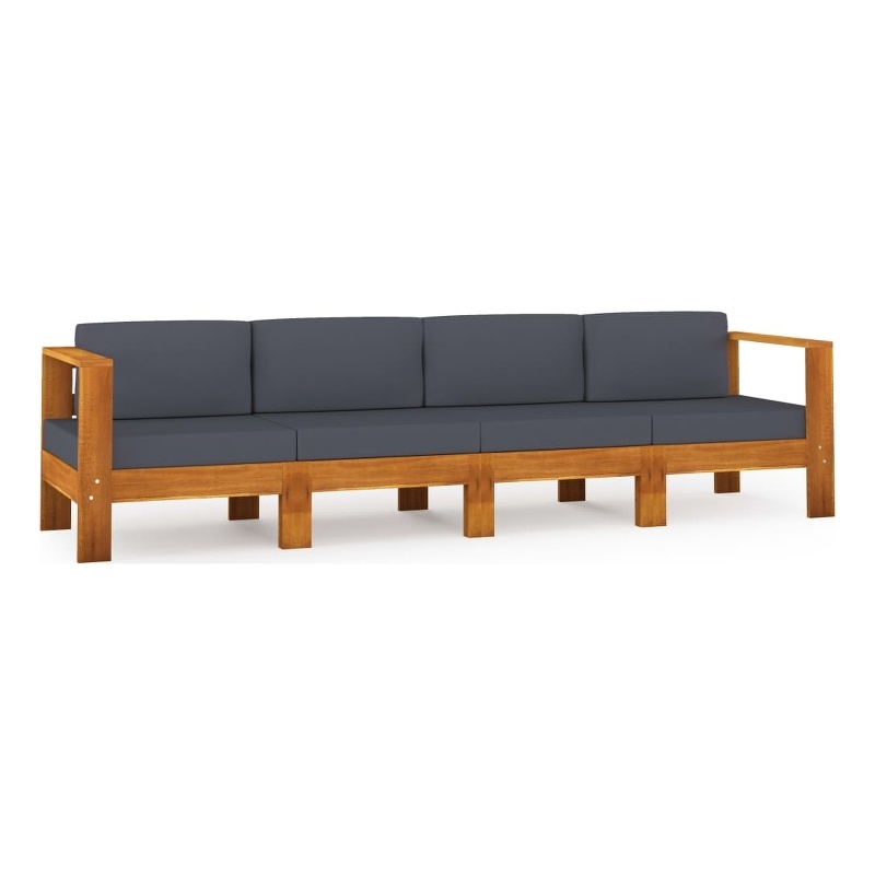 vidaXL Solid Acacia Wood Sofa in Gray